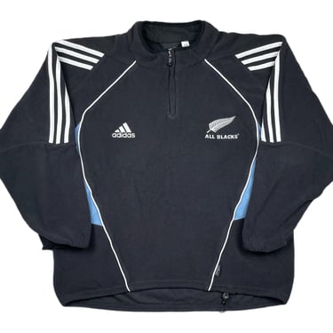 Vintage 2005 Adidas All Blacks Rugby Quarter Zip Fleece Sweatshirt (Large) 