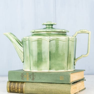 Green Stoneware Teapot
