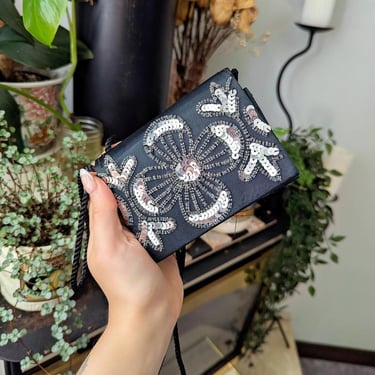 Vintage Y2k Sequin Purse with Mini Purse 