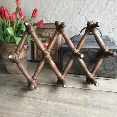 French Bamboo Coat Hat Rack, Porte Chapeau, Hallway Decor, Faux Bamboo, Folding, Rustic French Farmhouse 