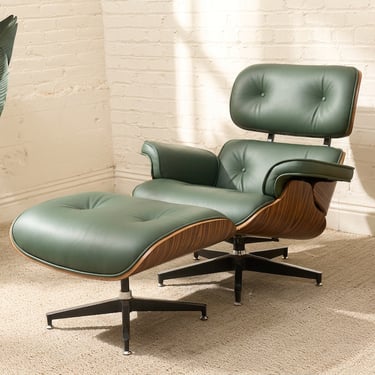 Leather Iconic Lounge Chair and Ottoman
