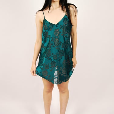 90s Victoria's Secret Slip Dress (L) large green vintage mini 