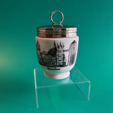 Vintage Royal Worcester Egg Coddler London Scene, Porcelain Egg Cooker with Lid, English Cottage Kitchen Decor, Collectible Serveware 