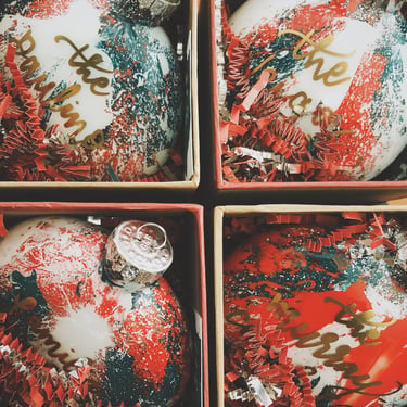 PERSONALIZABLE: Large Disc Shaped Glass Ornament (painted inside)