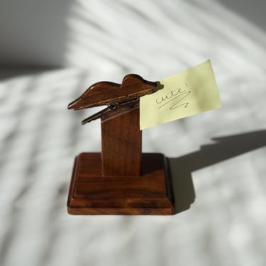 Vintage Wooden Duck Note Clip for Desk 