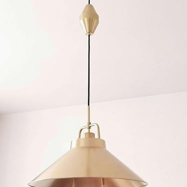 Lyfa brass pendant light vintage pull down ceiling light rise and fall light fixture adjustable hanging ligh Scandinavian pendant 1960s 