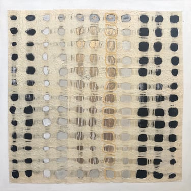 Custom Textured Mixed Media Art: Zen Geometric Painting on Wood 