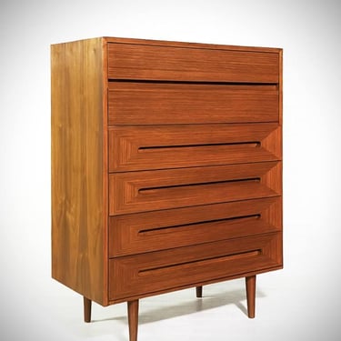 Merton Gershun Walnut Highboy Dresser for American of Martinsville, c.1950’s 