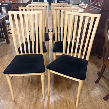 Workbench Set of 8 Maple Dining Chairs
