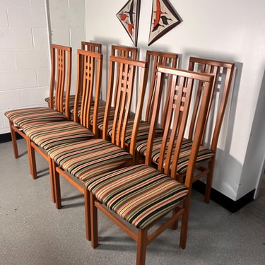 Set Of 8 Mid Century Modern Dining Chairs By IMS SLR Italy 