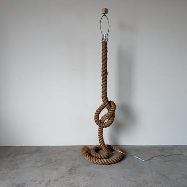 Vintage Audoux Minet Style Coastal Organic Sculptural Rope Knot Floor Lamp 
