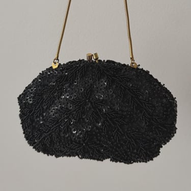 VINTAGE 2000s - Black Pearls Clutch 