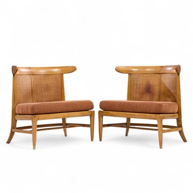 Tomlinson Mid Century Slipper Chairs Pair - mcm 