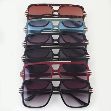 Modern Straight Aviator Sunglasses