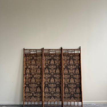 Tiger bamboo tapestry folding screen