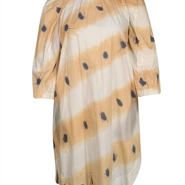 Sea NY - Yellow & Cream Print Button Back Dress Sz XXS