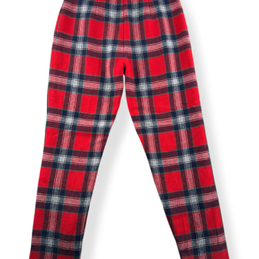 Vintage 1970s Plaid Wool Trousers SZ 14