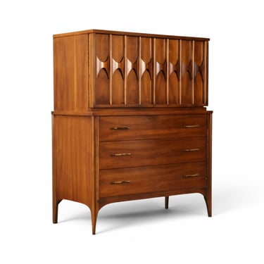 Kent Coffey Perspecta Vintage Mid Century Modern Gentlemen’s Highboy Dresser c. 1960s 