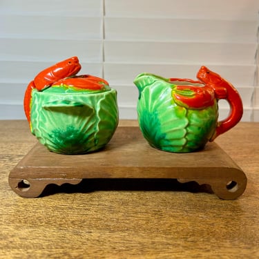 Vintage Lobster Creamer and Sugar Bowl Set 