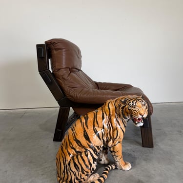 Large Italian Mid Century Terracotta Tiger Sculpture c.1960’s 