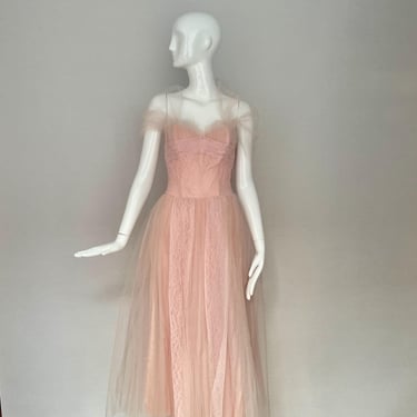 The Glinda Gown; 1950’s Pale Pink Cupcake Ptom Dress 