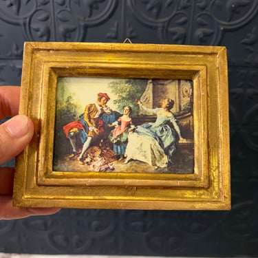 Small Italian Frame with Lady in Blue Dress