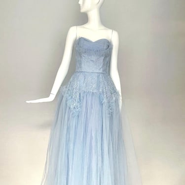 The Gardenia Gown; 1950’s blue cupcake prom dress 