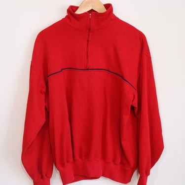 Vintage 80s/90s LL Bean Pullover 1/4 Zip Knit Terry Sweatshirt Men's Size Large? 
