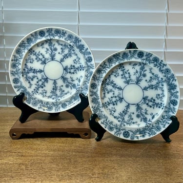 Pair of Antique Copeland Delphi Gray or Dehli Gray Dessert/Salad Plates 
