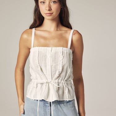 Ruffled cotton tank top