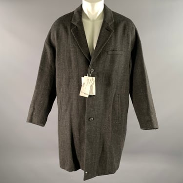 VISVIM Size M Black Brown Tweed Wool Linen Silk Notch Lapel Coat