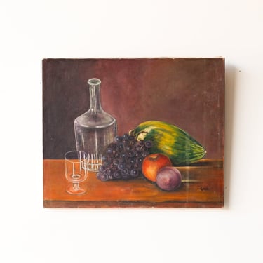 La Prune et La Pêche Still Life Oil Painting