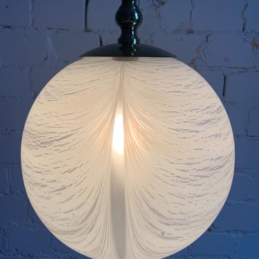 Vintage Glass Pendant Lamp, Globe Design, 1970s 