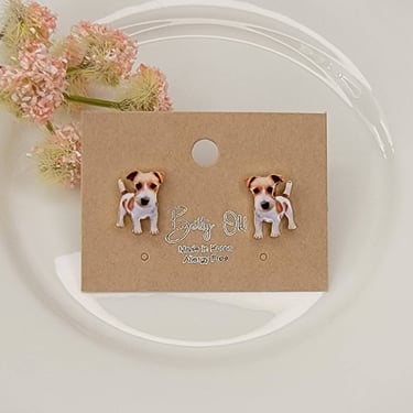 JACK RUSSELL TERRIER POST EARRINGS.