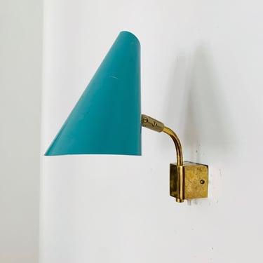 Adjustable Mid-Century Modern Brass Wall Lamp | 1950s 