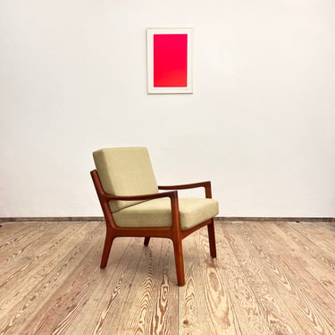 Mid Century Lounge Chair, Easy Chair by Ole Wanscher for France & Son, Senator Series, Danish Design Armchair, 1950s 