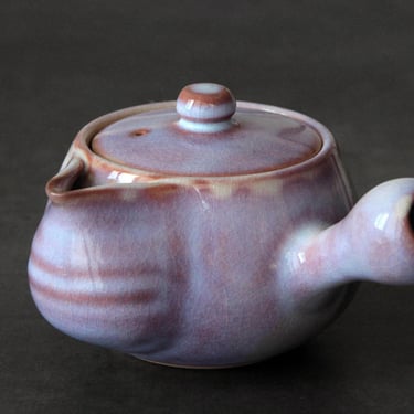 Hagi Ware Teapot with Pink and Purple Glaze 