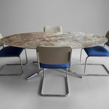 Vintage Florence Knoll Marble Oval Dining Table 78” x 48.5” x 27.75” 
