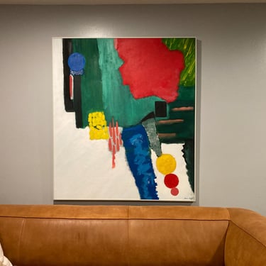 Signed Original Mid Century Abstract Oil Painting 