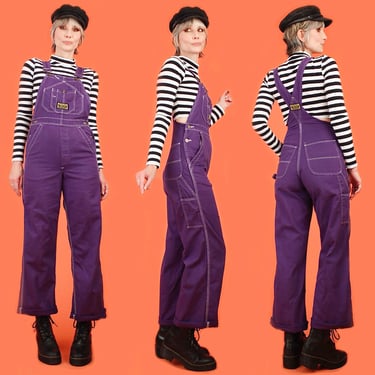ViNtAgE 70s Washington DEE CEE Bib Overalls  // Rare Purple Colorway // 1970s Cotton Workwear Jumpsuit HiPPiE XS 