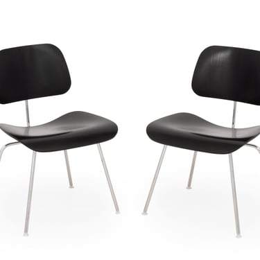Eames x Herman Miller DCM Plywood Chairs, Pair