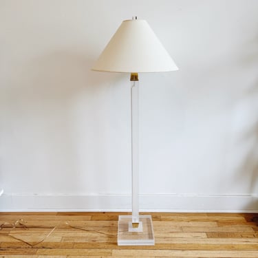 Brass and Lucite Floor Lamp