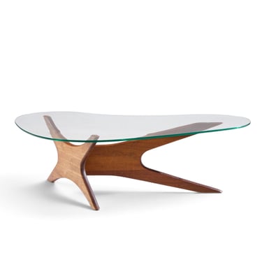 Adrian Pearsall for Craft Associates Mid Century Walnut Jacks Coffee Table - mcm 