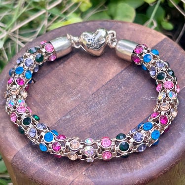 Betsey Johnson Multicolor Swavorski Crystal Beaded Bracelet Multicolor Crystal 