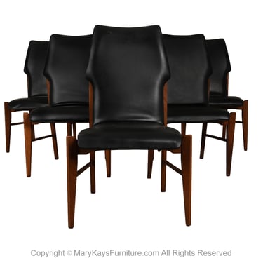 Mid Century Sculpted High Back Dining Chairs Lane first edition set of 6 
