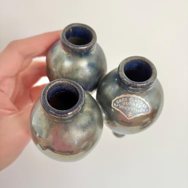 Art Nouveau Tripod vase by Alphonse Cytère, Gres Rambervillers France 