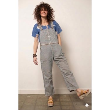 Vintage 70s Big Mac Hickory Stripe Overalls Chore Workwear Union M Made 