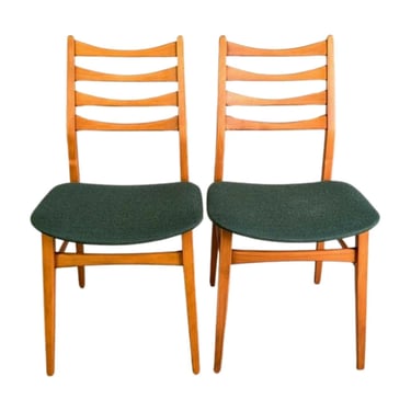 Set of 2 midcentury chairs vintage beech 1960 design dining chair 