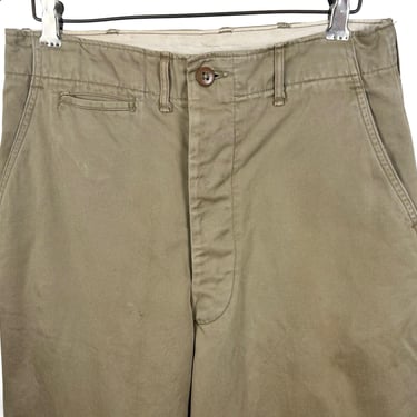 Vintage 1940s/1950s US Army Button-Fly Chinos ~ 29 Waist ~ Field Pants ~ Military ~ Uniform Trousers 