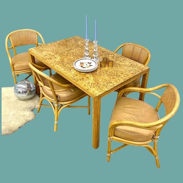 LOCAL PICKUP ONLY ———— Vintage McGuire Dining Table Set 